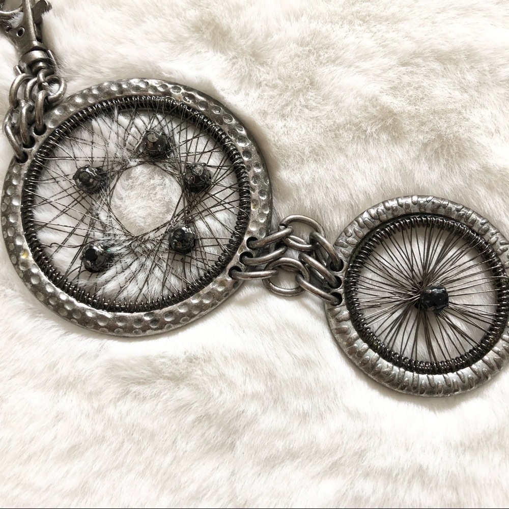 CHICO’S DREAMCATCHER Metal Chain Belt W/ Rhinestones Cowgirl Boho Artsy Hippie - Picture 3 of 8